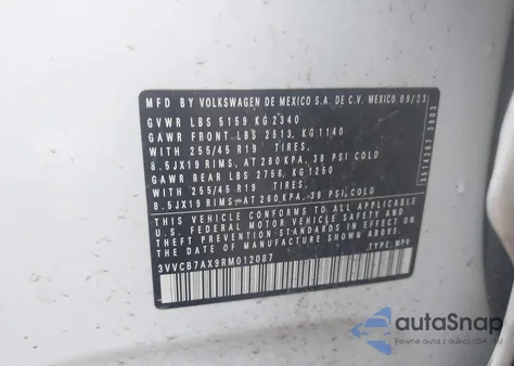 2024 Volkswagen Tiguan 2.0T Se R-Line Black z USA, uszkodzony, nr VIN 3VVCB7AX9RM012087